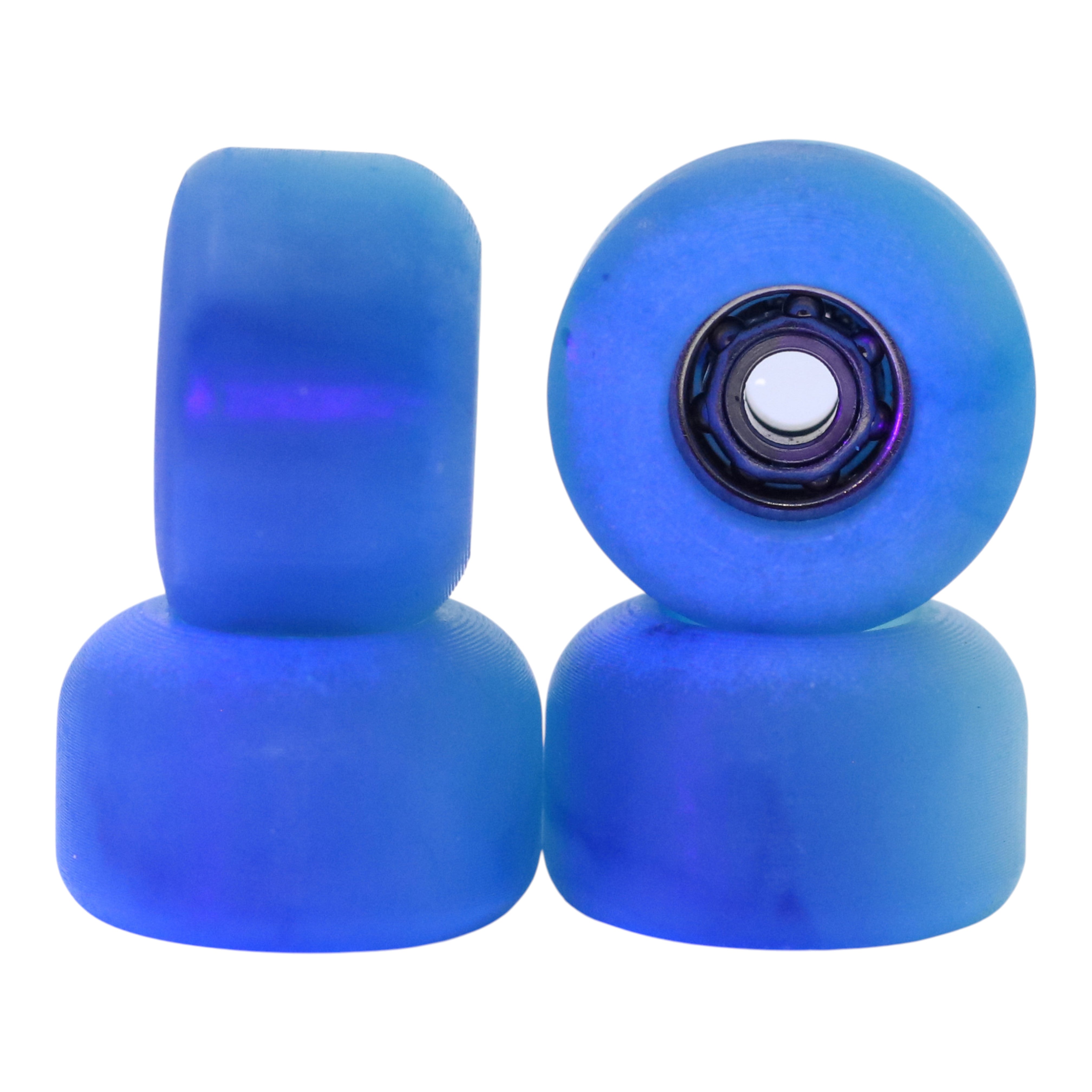 Blistered Asymmetrical Dual Bearing Wheels - 72D - Blue/White